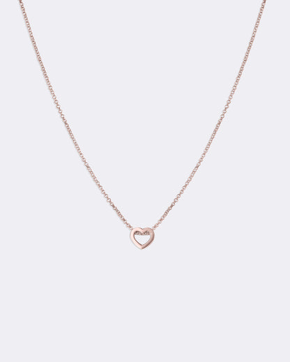 Collier cœur en or rose