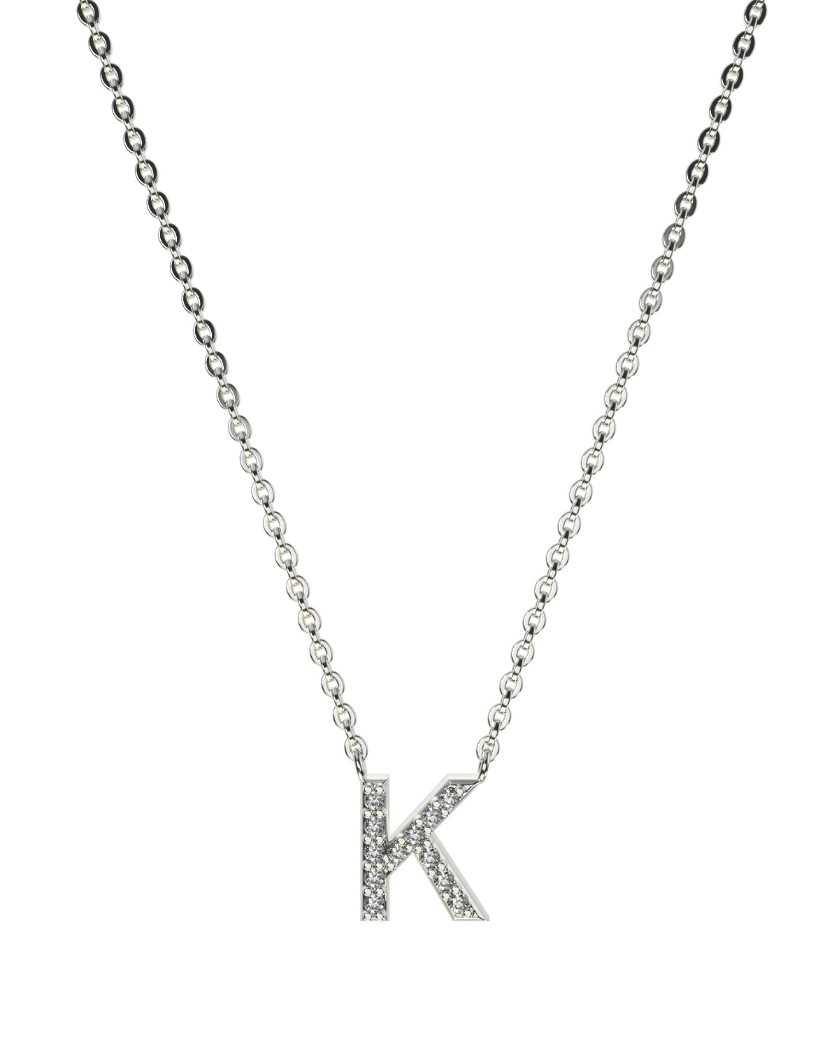 White gold Diamond Letters necklace