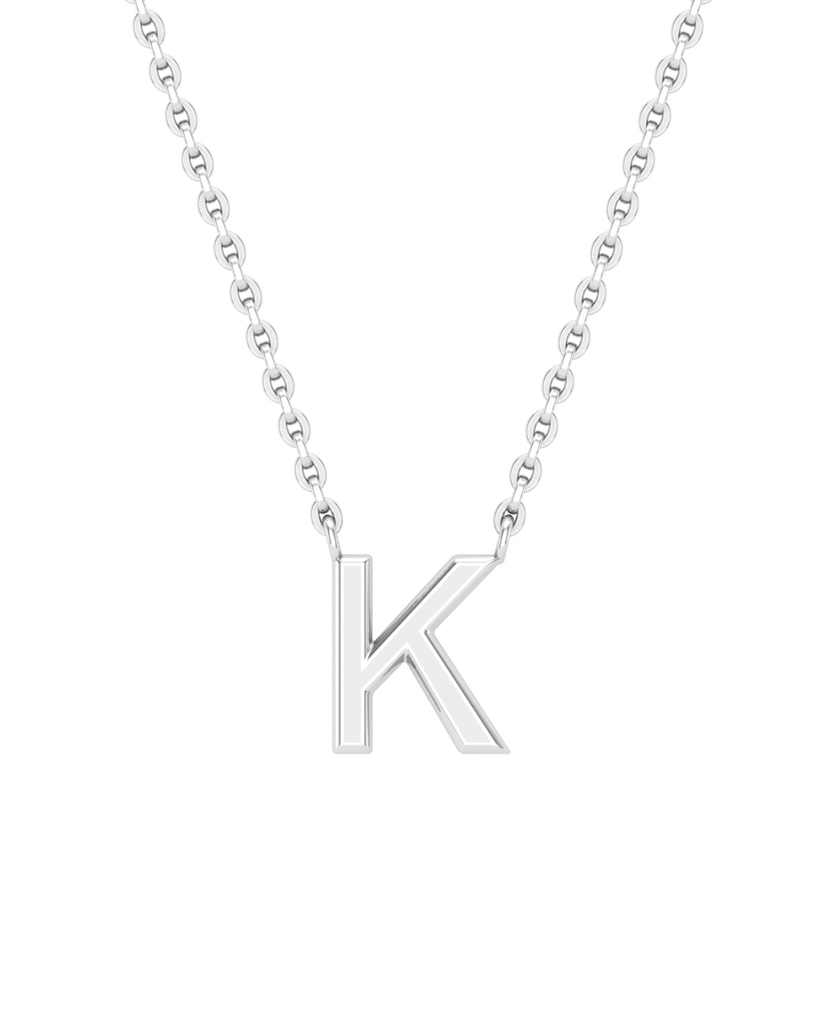 Collier Lettres en Or Blanc