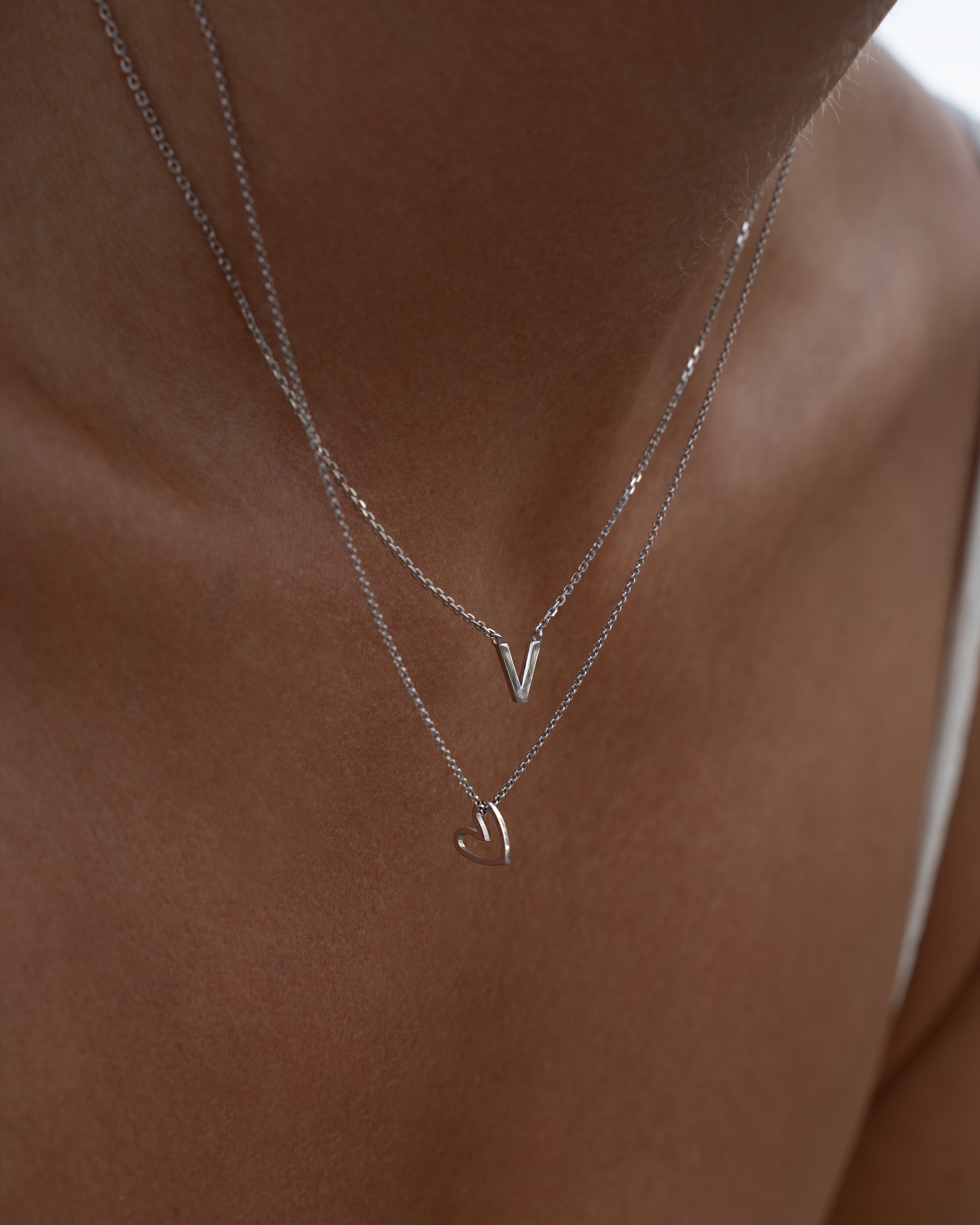 White gold Letters necklace