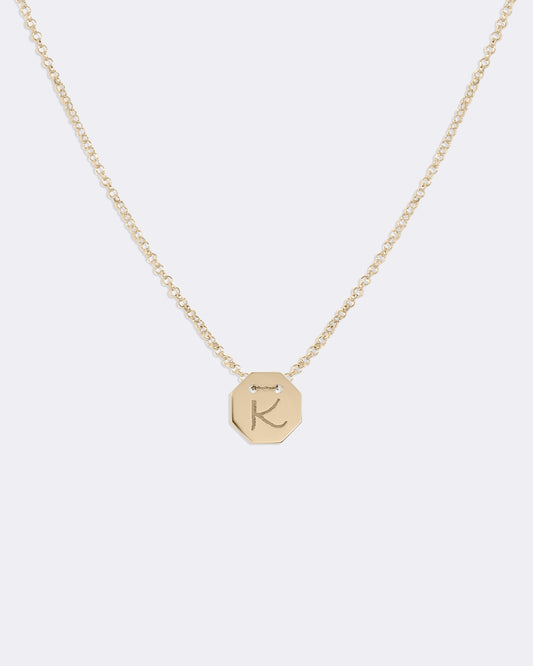 Yellow gold Letters medallion