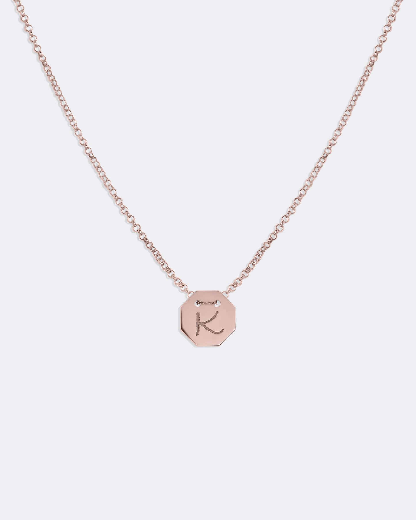 Rose gold Letters medallion