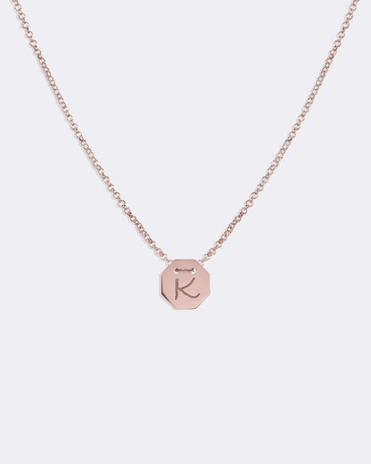 Rose gold Letters medallion