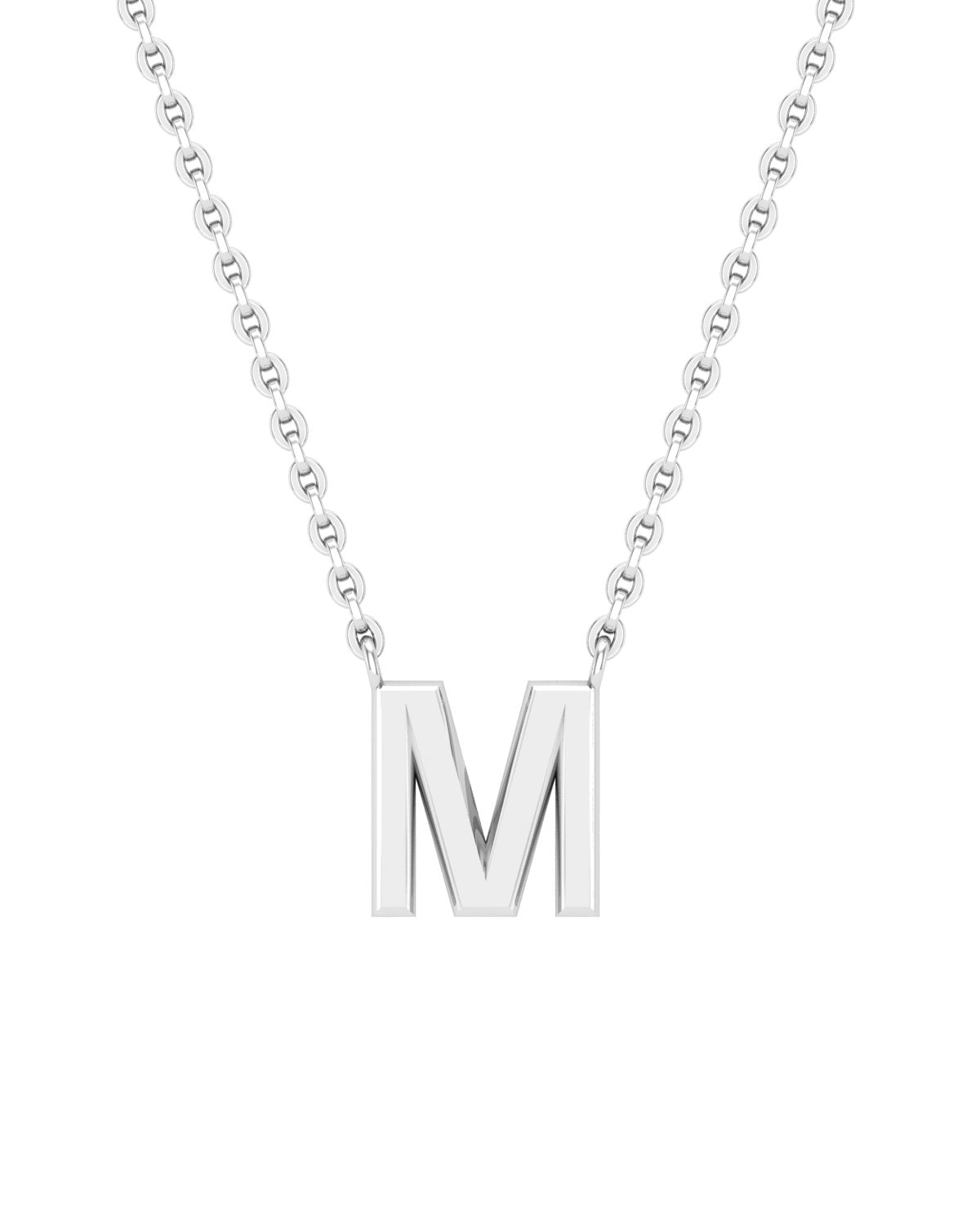 Collier Lettres en Or Blanc