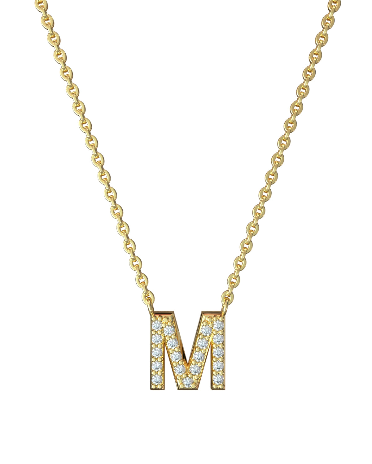 Collier Lettres en Diamant en or jaune