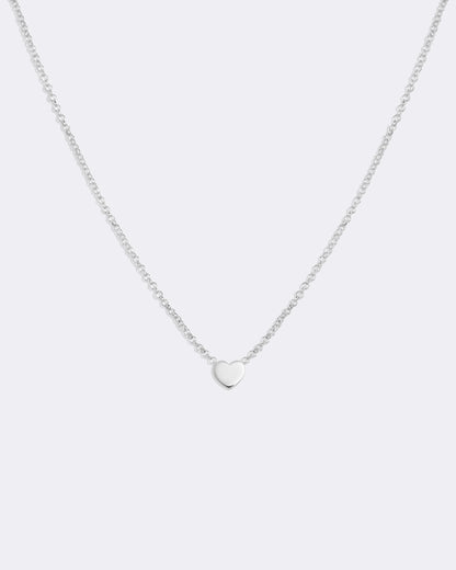 Collier cœur corail en or blanc