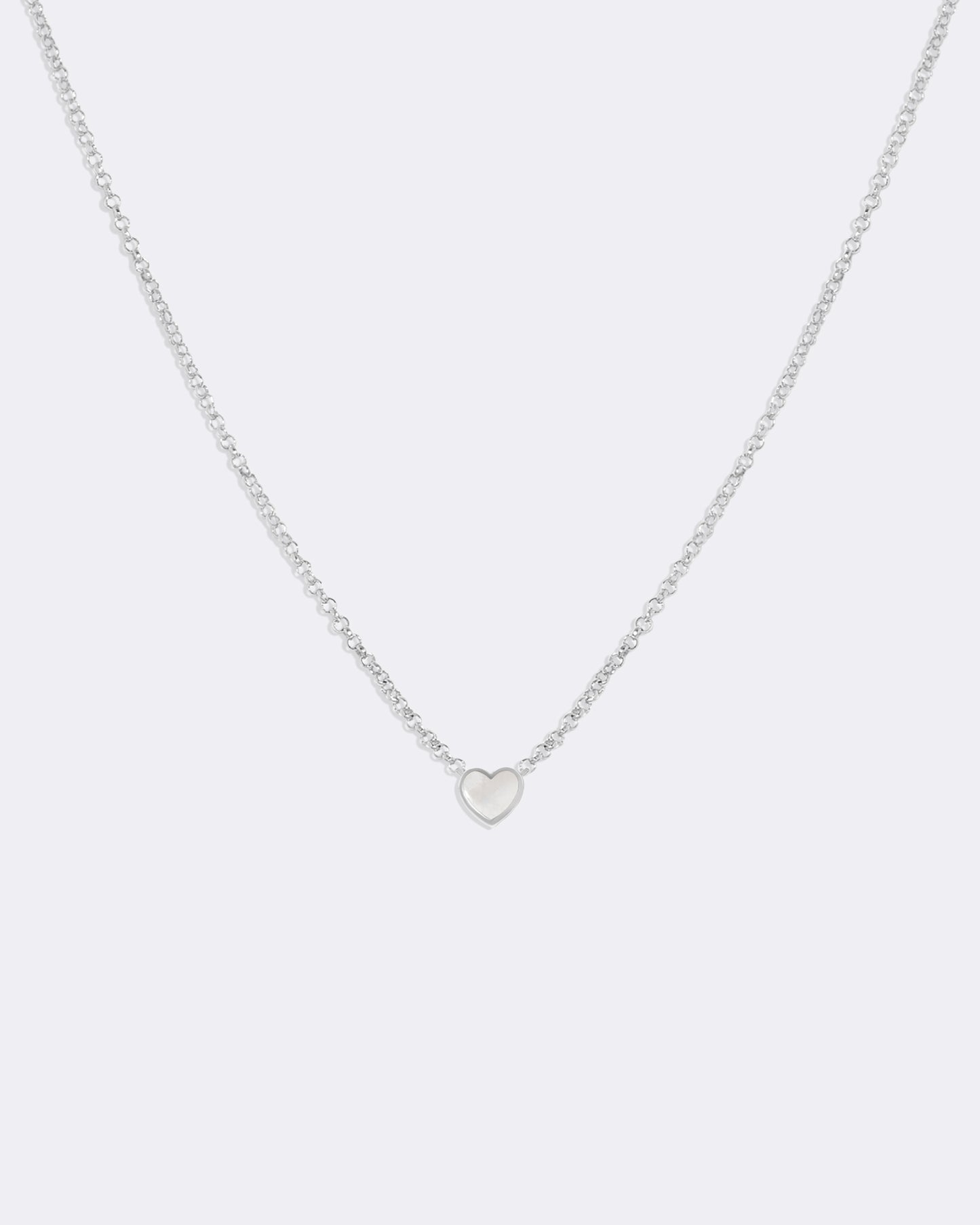 White gold Pearl heart necklace