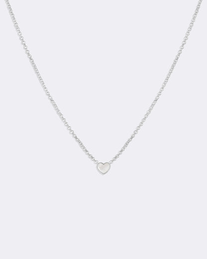 White gold Pearl heart necklace