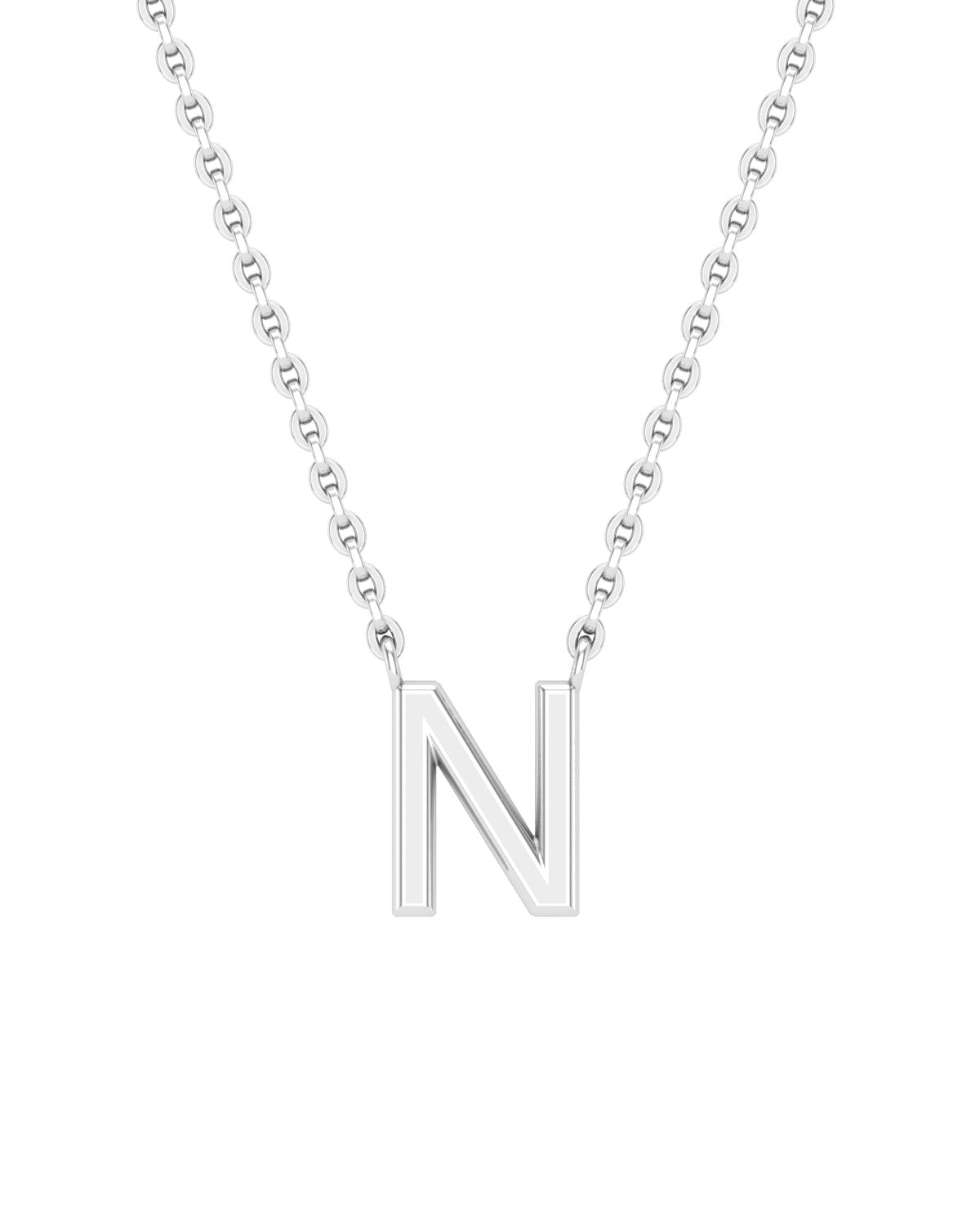 Collier Lettres en Or Blanc