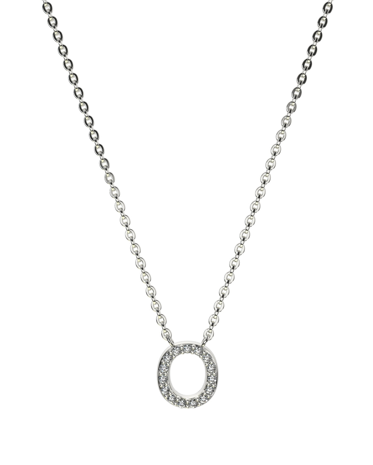 Collier Lettres en Diamant et Or Blanc