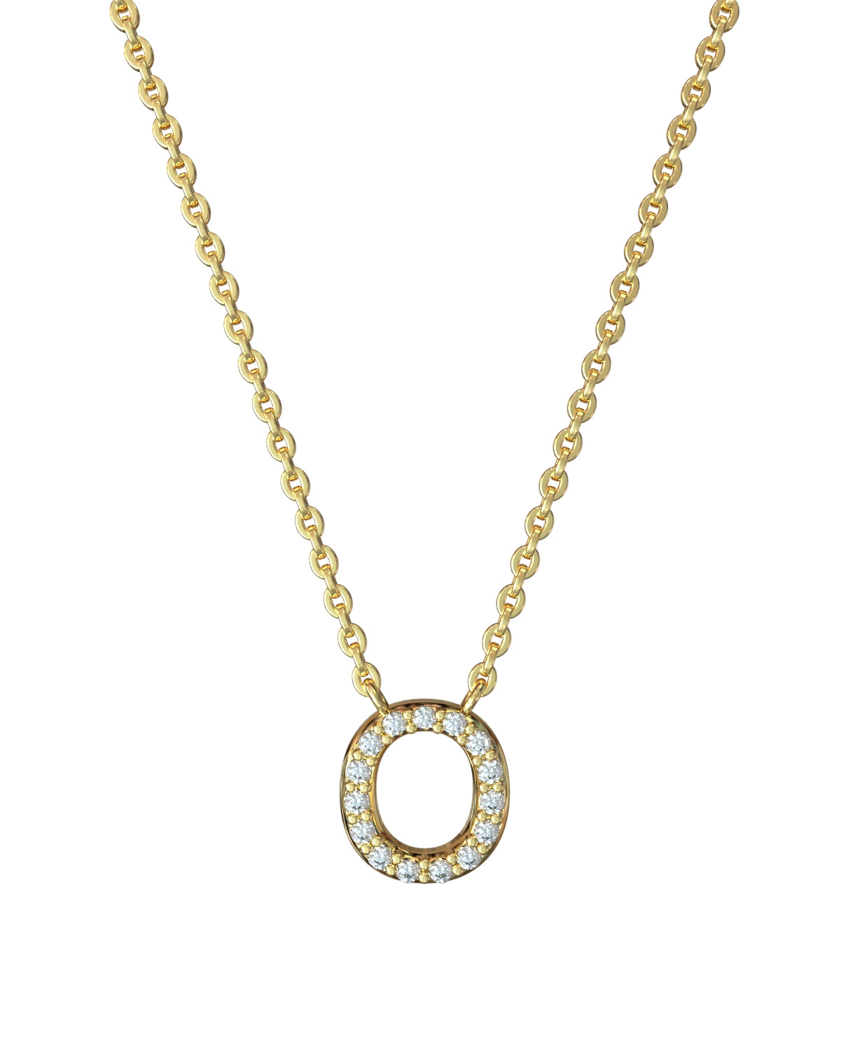 Yellow gold Diamond Letters necklace