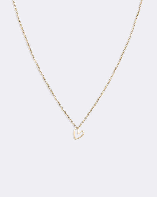 Yellow gold Open heart necklace