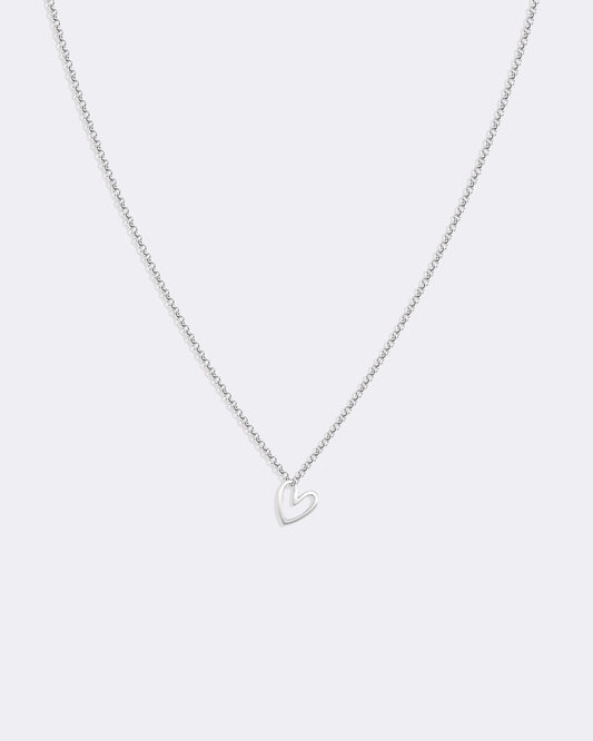 White gold Open heart necklace