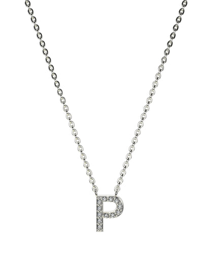 White gold Diamond Letters necklace