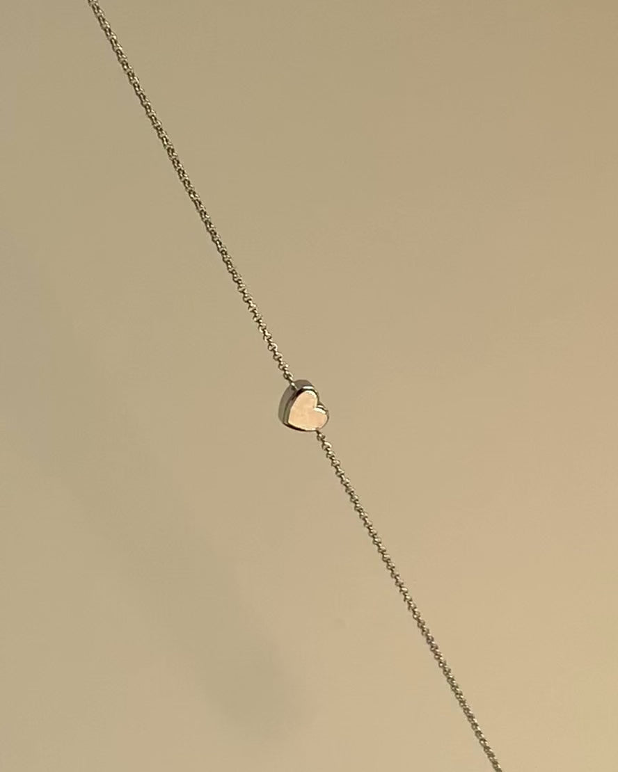 White gold Pearl heart necklace