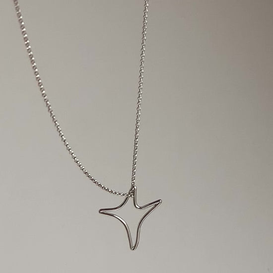 White gold Big aumi star necklace