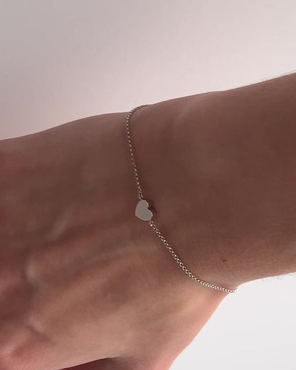 White gold Pearl heart bracelet