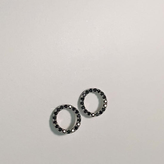 White gold Little Black Dress earrings with black spinel