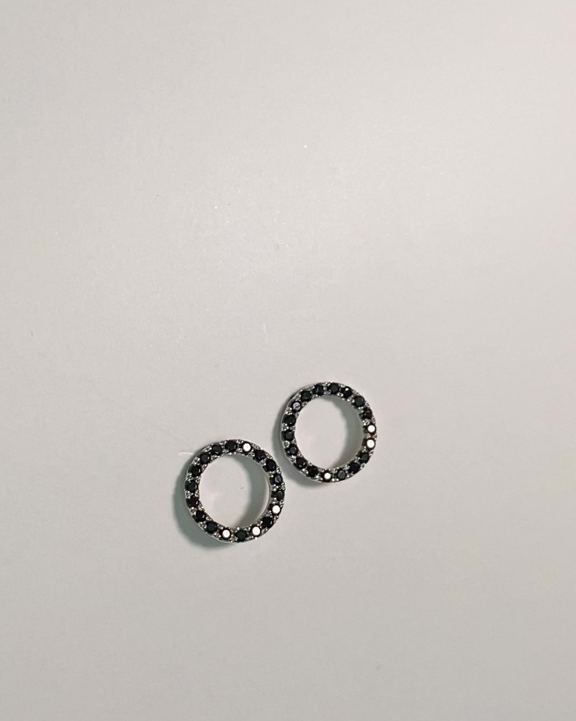 White gold Little Black Dress earrings with black spinel