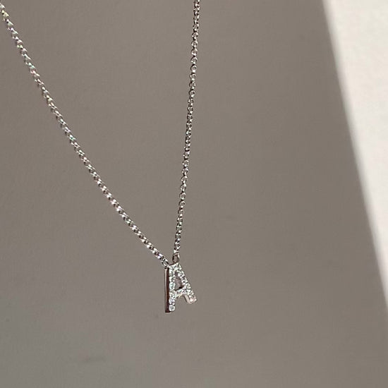 White gold Diamond Letters necklace