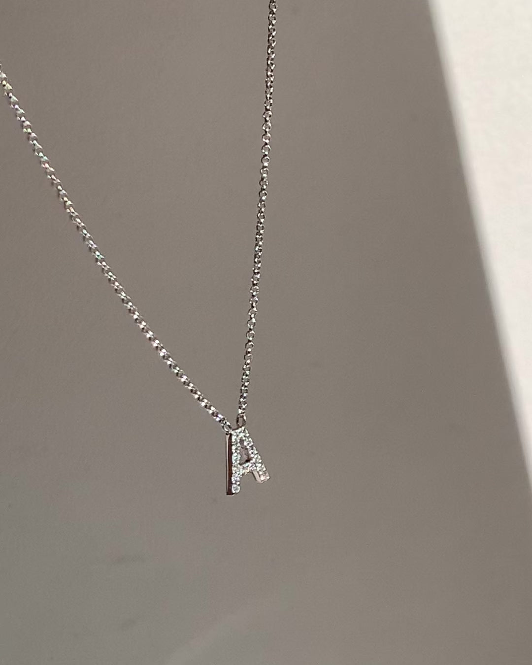 White gold Diamond Letters necklace