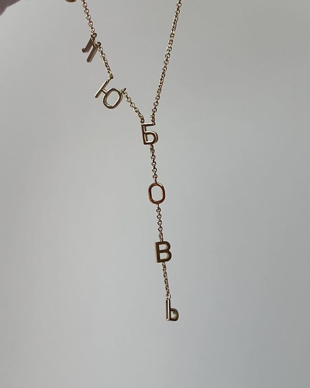 Yellow gold ЛЮБОВЬ necklace