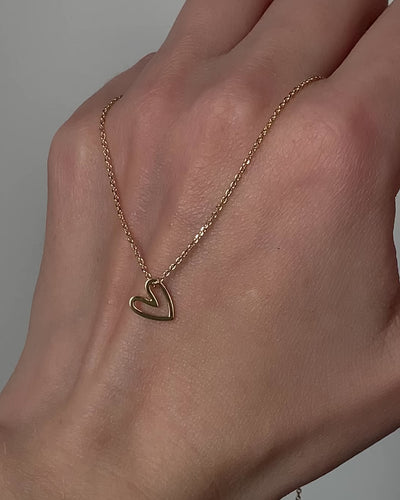 Yellow gold Open heart necklace