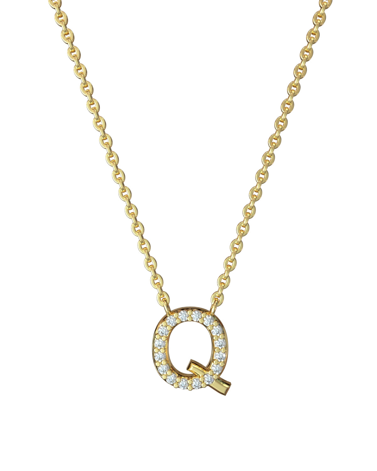 Collier Lettres en Diamant en or jaune