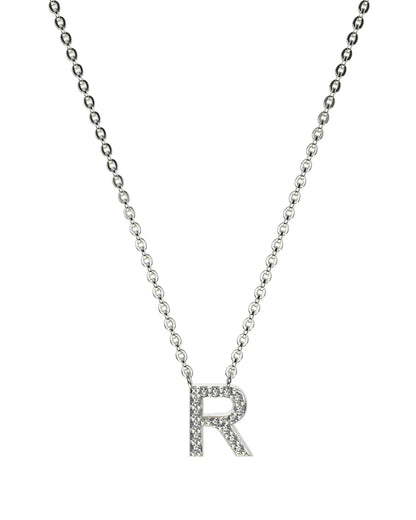 Collier Lettres en Diamant et Or Blanc