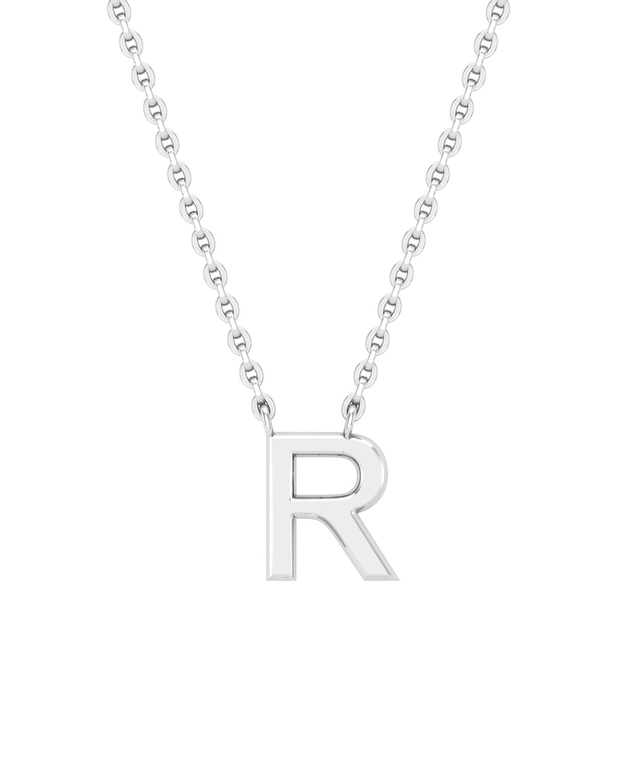 Collier Lettres en Or Blanc