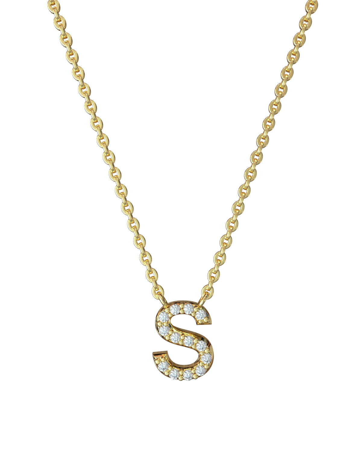 Collier Lettres en Diamant en or jaune