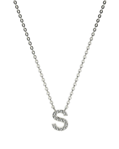 White gold Diamond Letters necklace