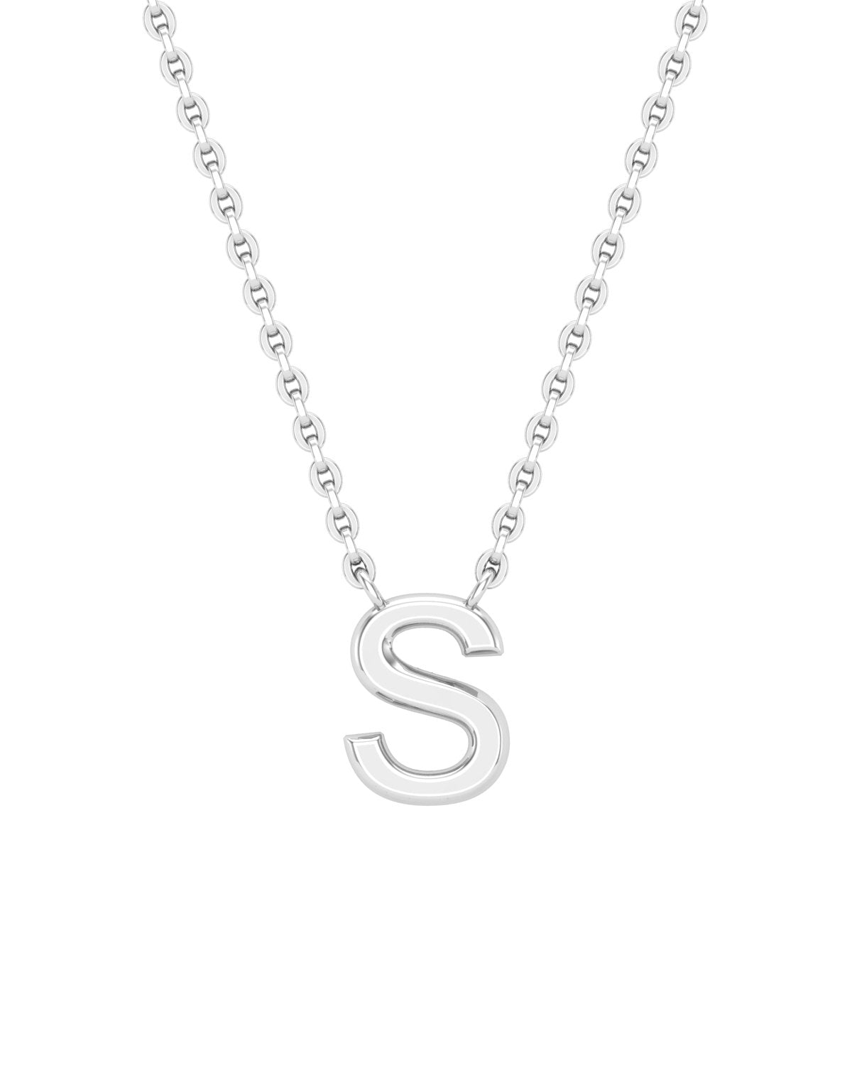 Collier Lettres en Or Blanc
