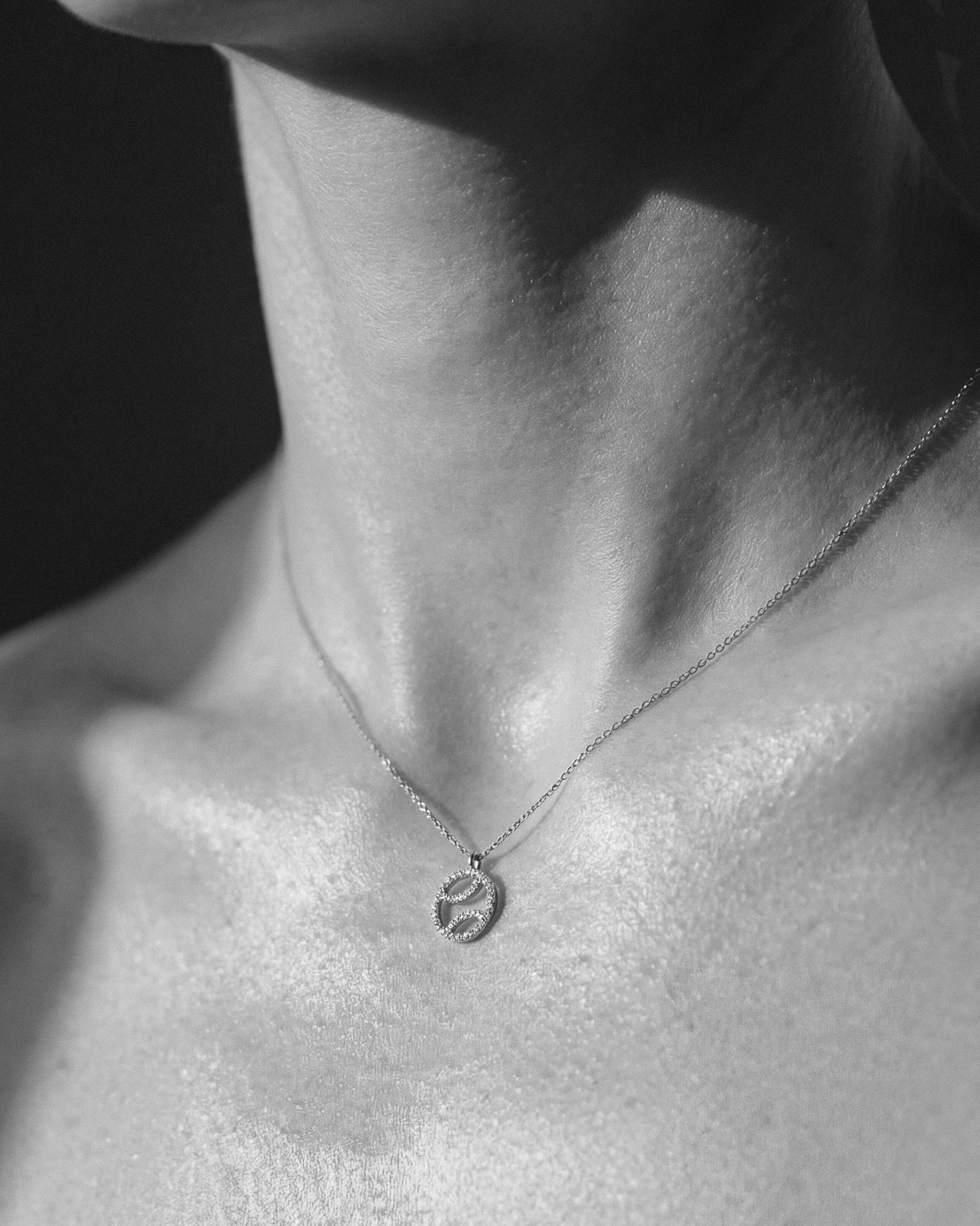 Silver Court Ball Diamond Necklace