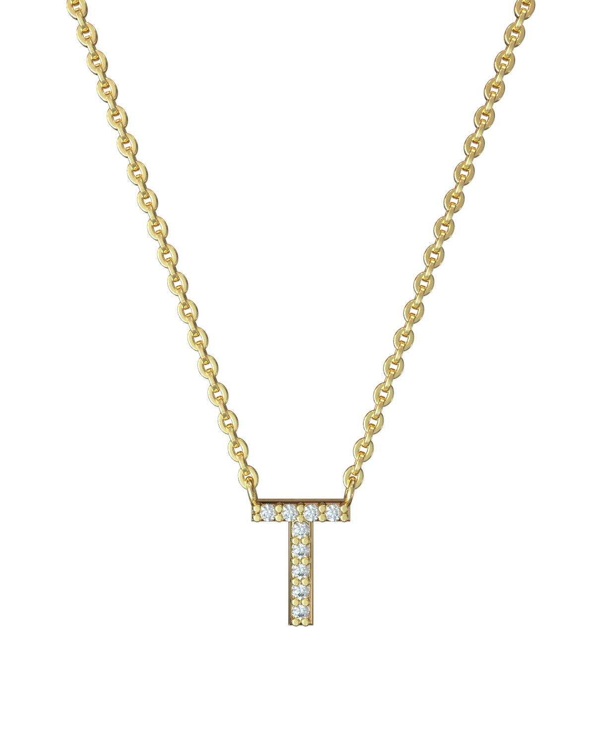 Collier Lettres en Diamant en or jaune