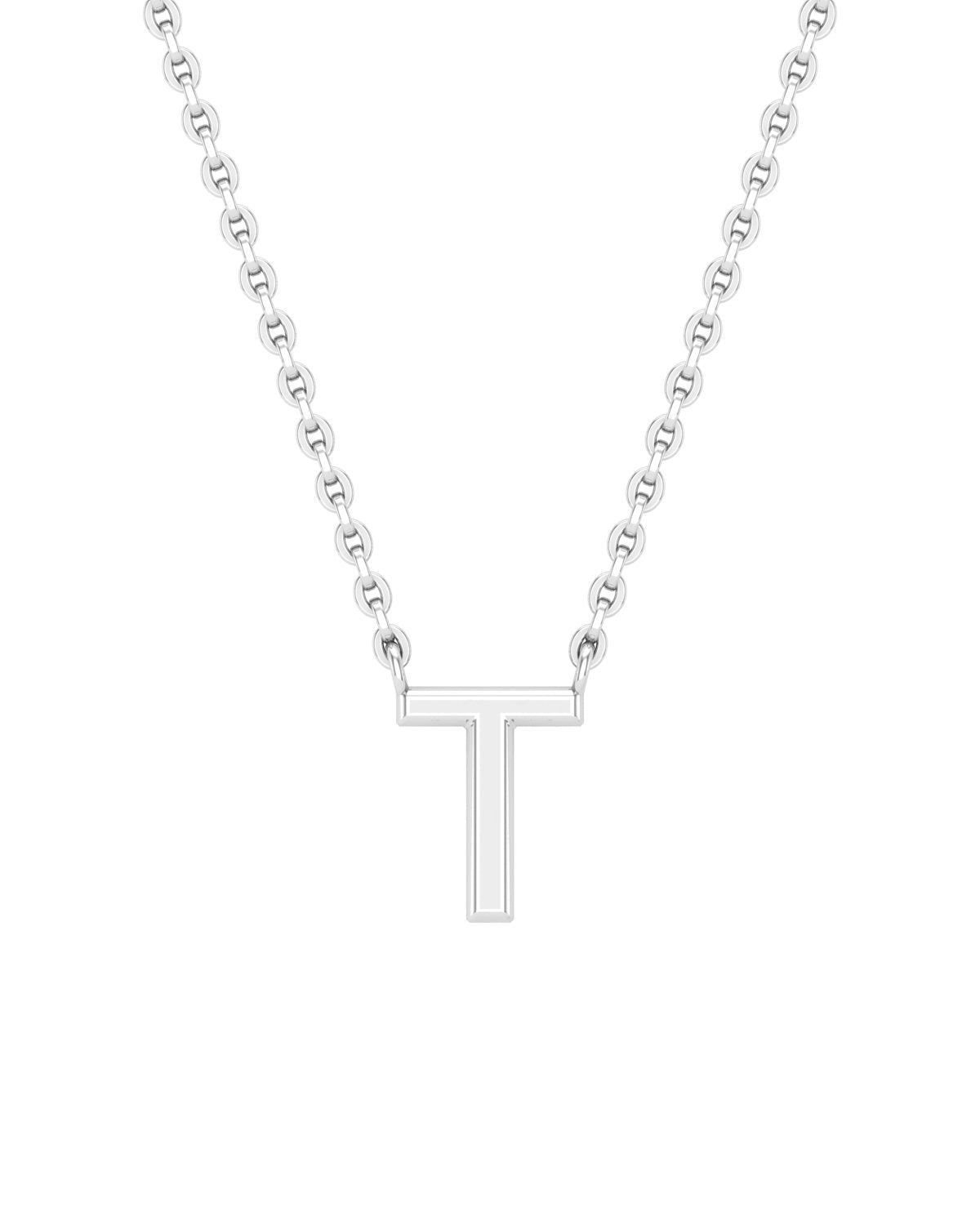 Collier Lettres en Or Blanc