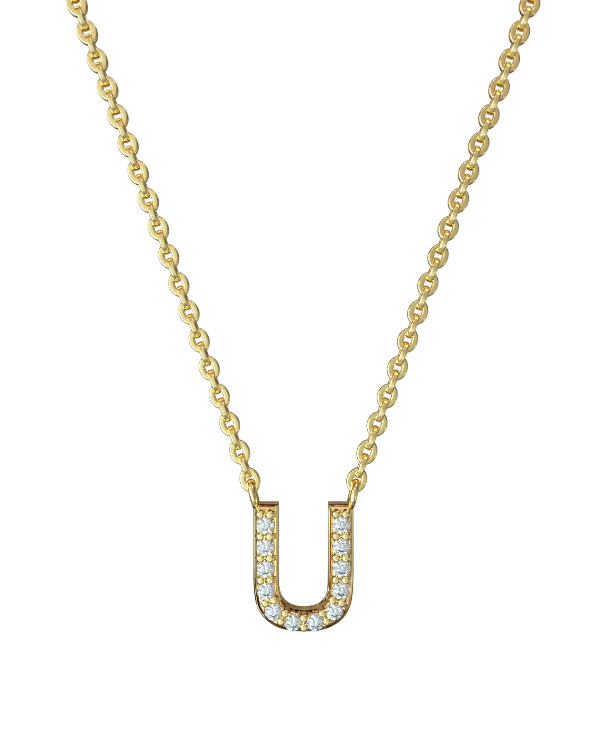 Yellow gold Diamond Letters necklace