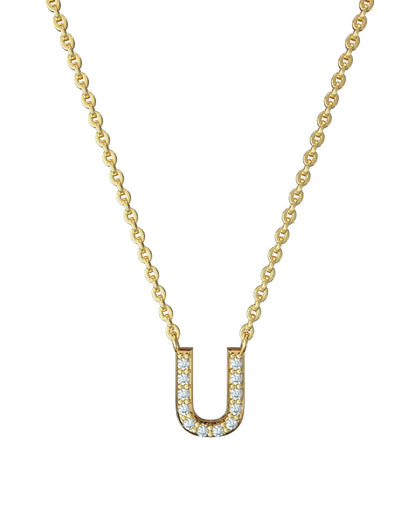 Collier Lettres en Diamant en or jaune