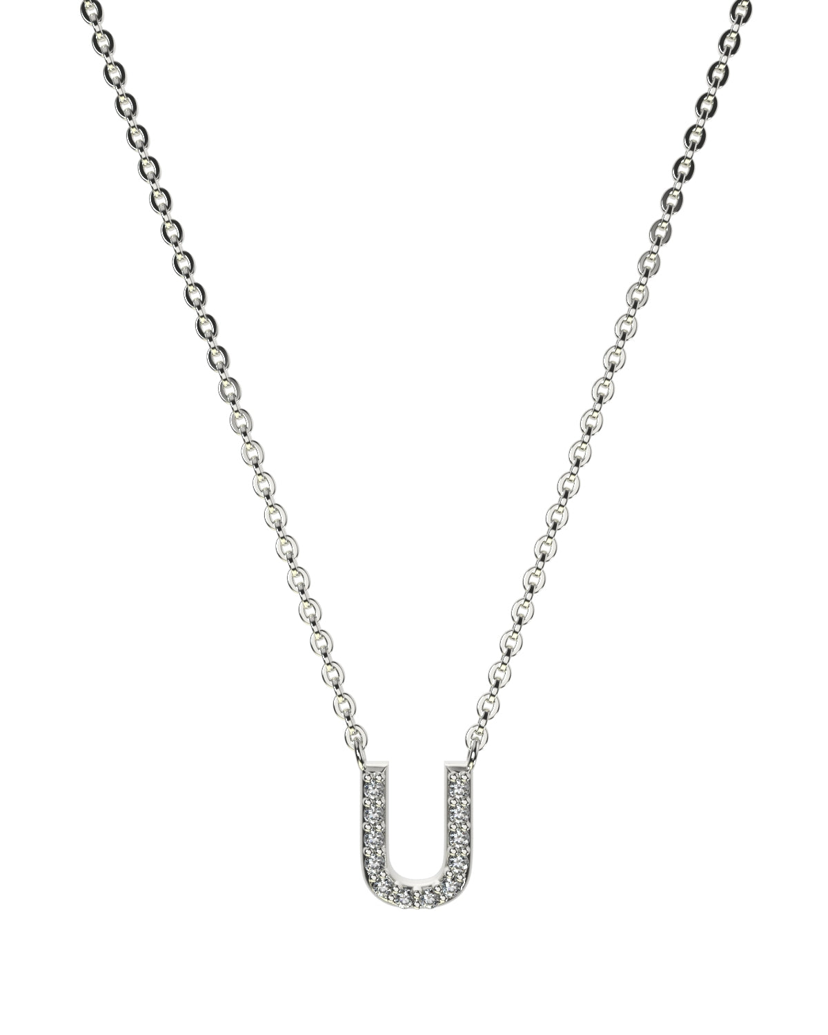 White gold Diamond Letters necklace