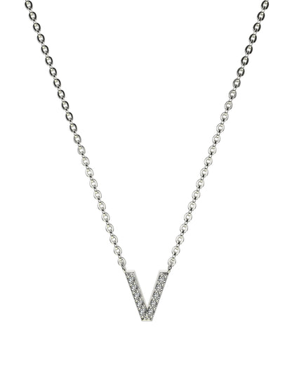 Collier Lettres en Diamant et Or Blanc