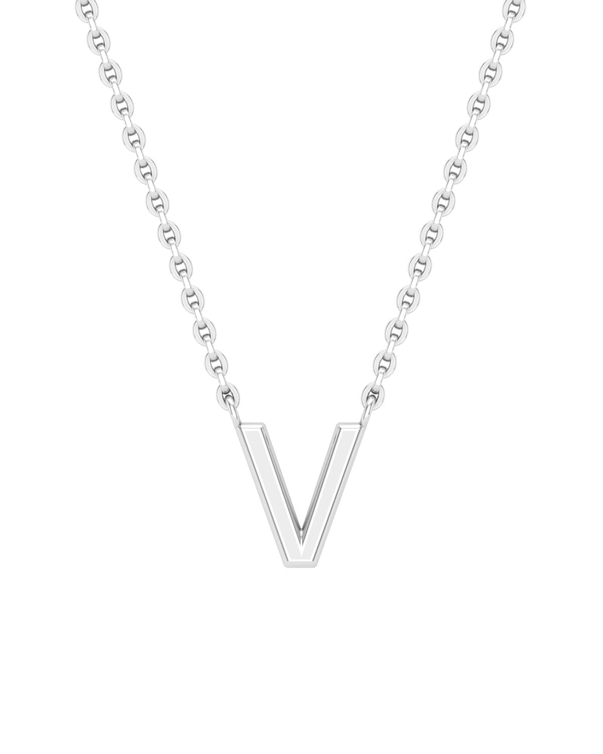 Collier Lettres en Or Blanc