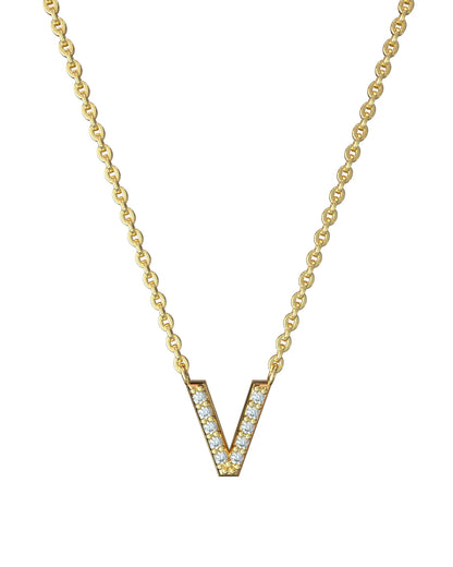 Collier Lettres en Diamant en or jaune