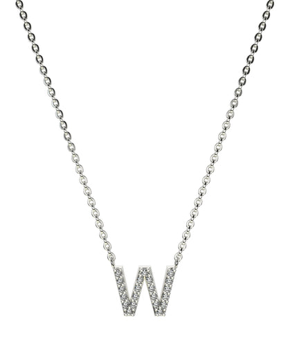 Collier Lettres en Diamant et Or Blanc