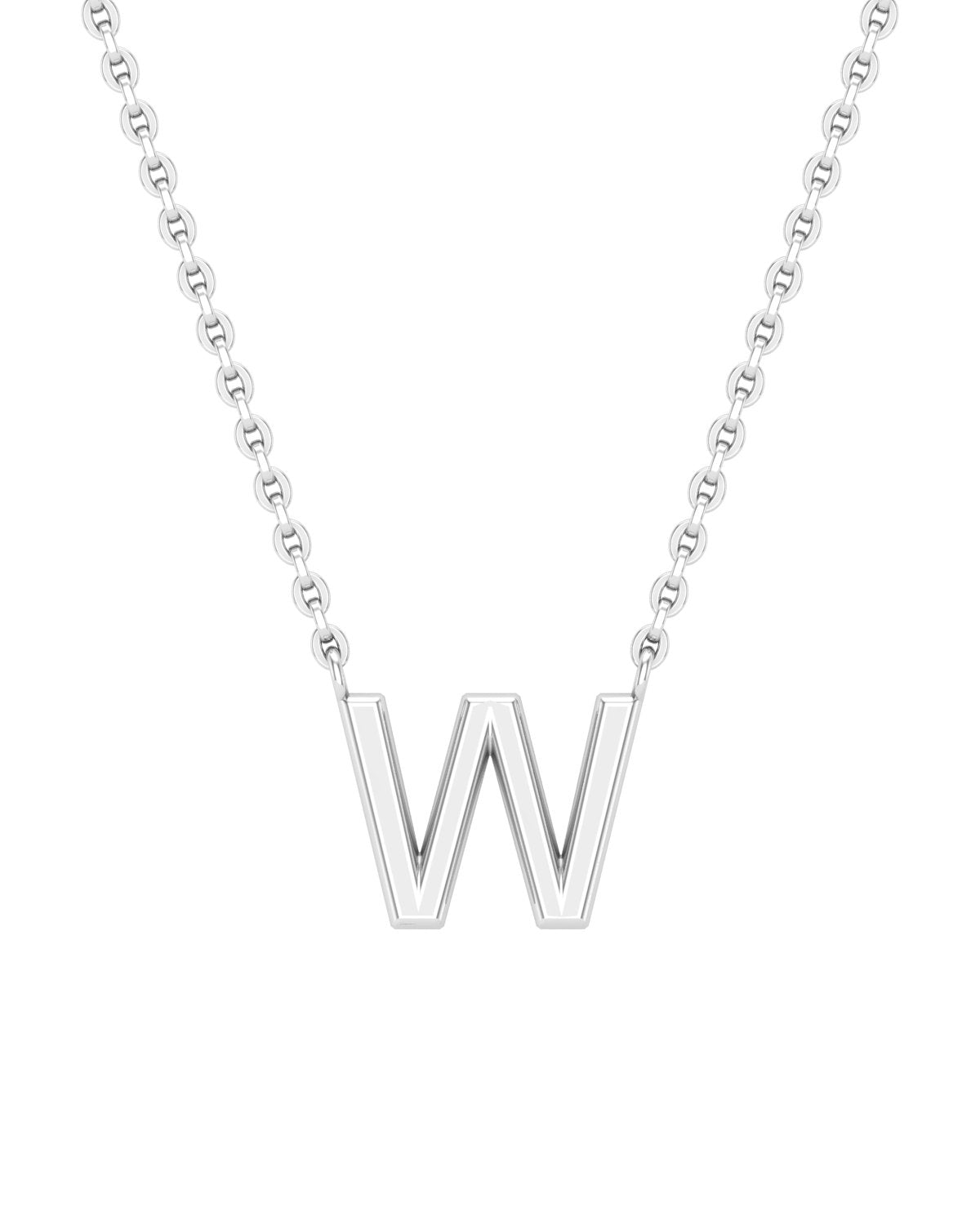 Collier Lettres en Or Blanc