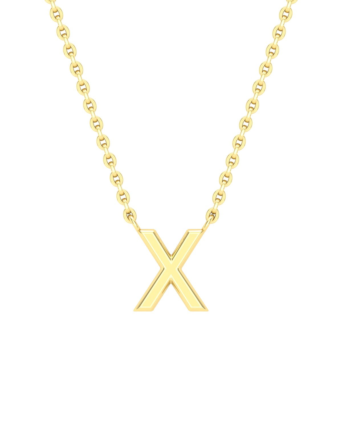 Collier lettres en or jaune