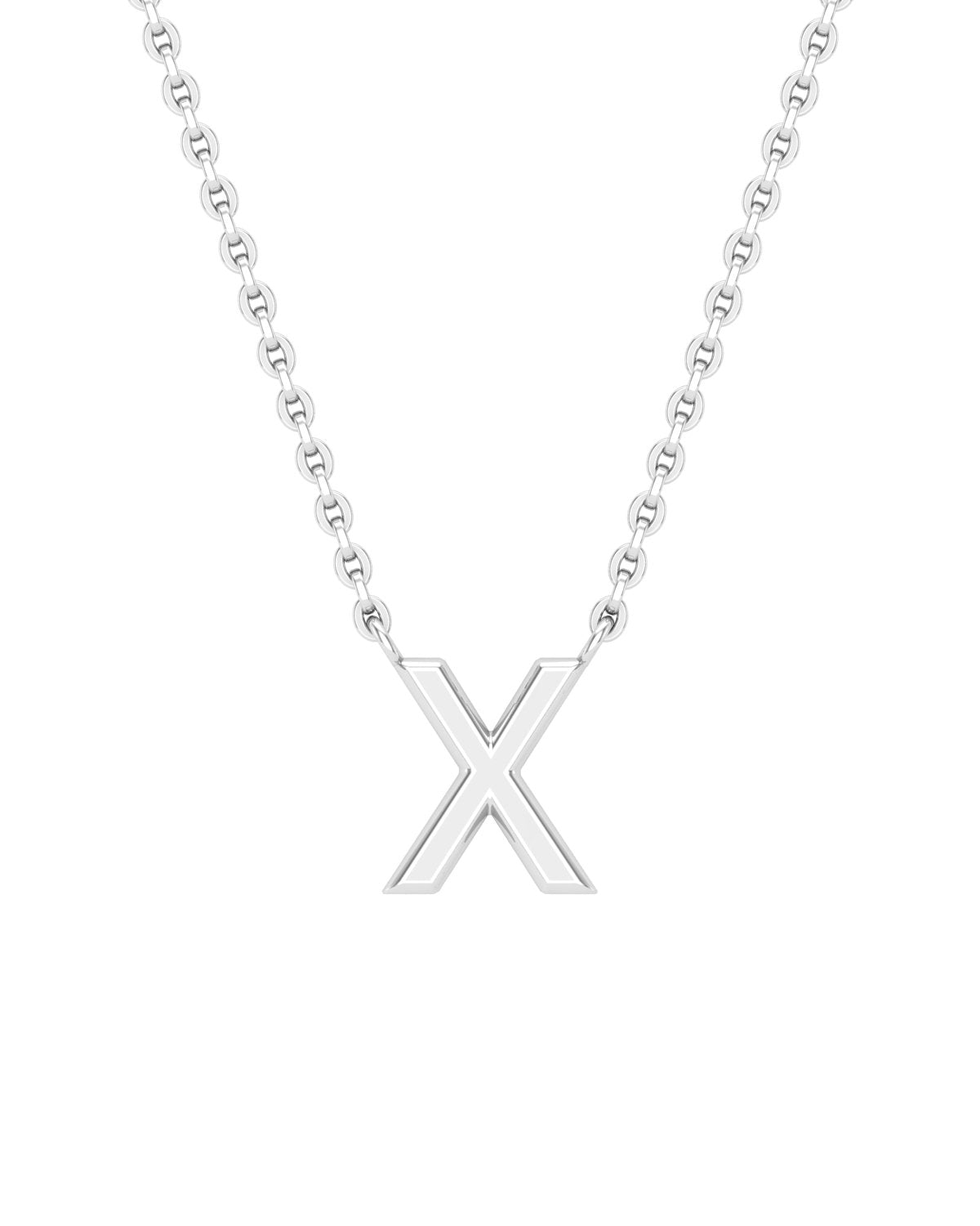 Collier Lettres en Or Blanc