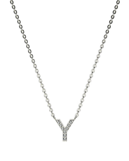 White gold Diamond Letters necklace