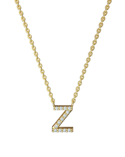 Yellow gold Diamond Letters necklace