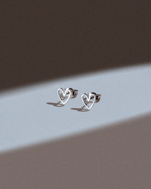 White gold Open Heart earrings